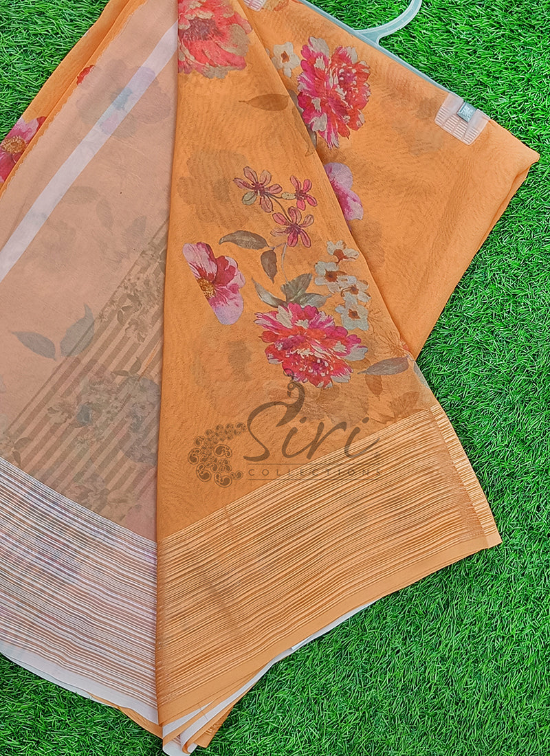 Lovely Digital Print Georgette Saree