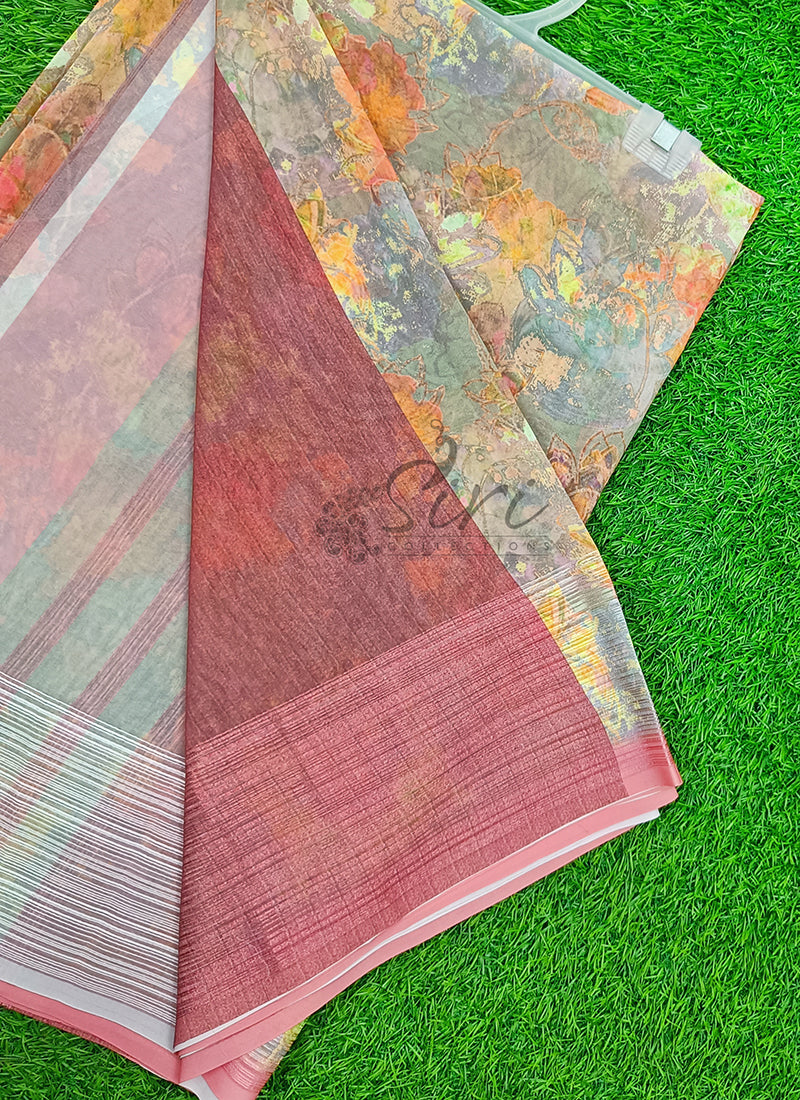 Lovely Digital Print Georgette Saree