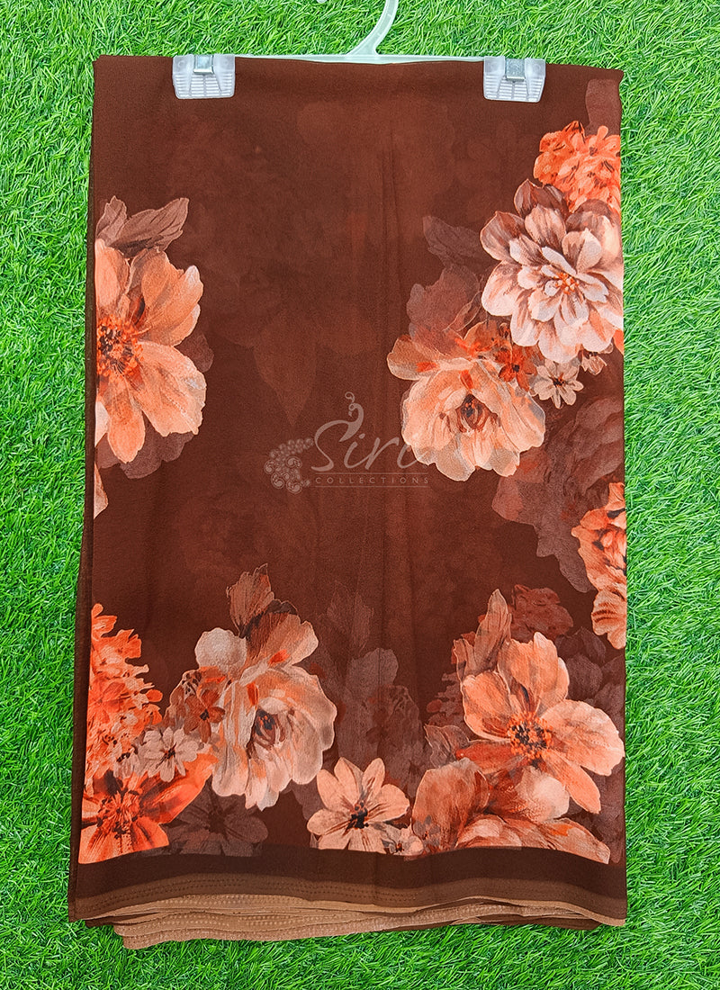 Lovely Digital Print Georgette Saree