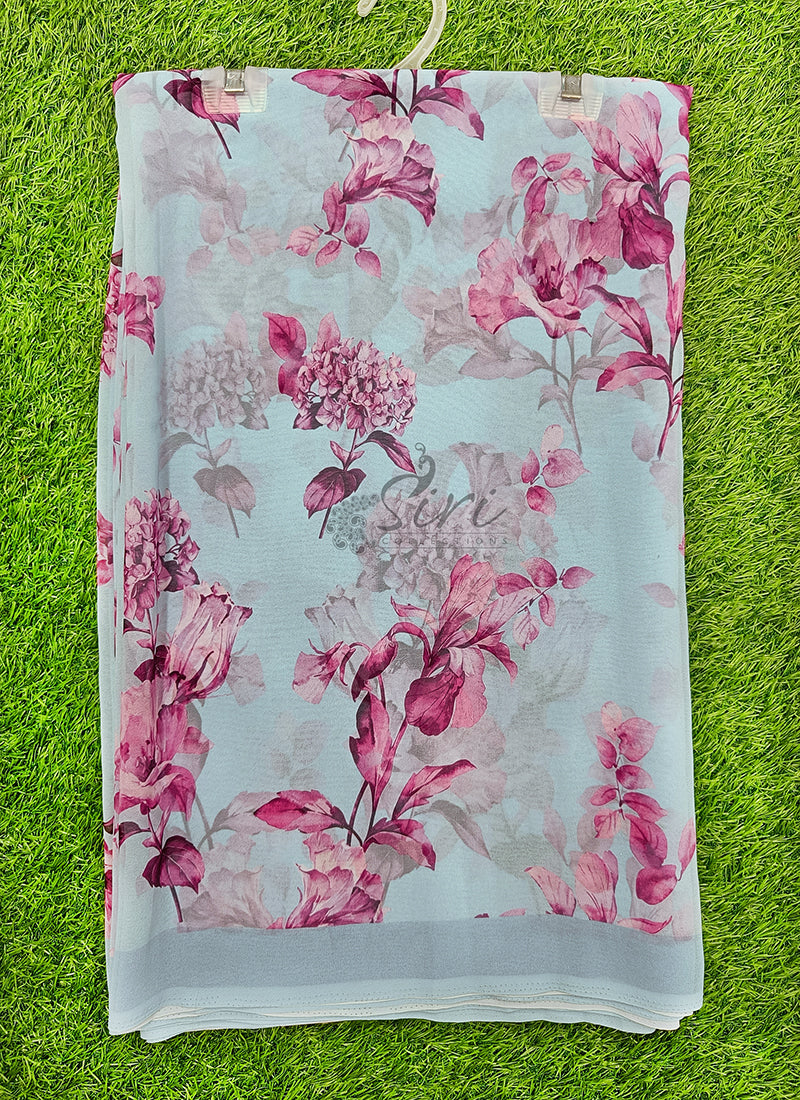 Lovely Digital Print Georgette Saree