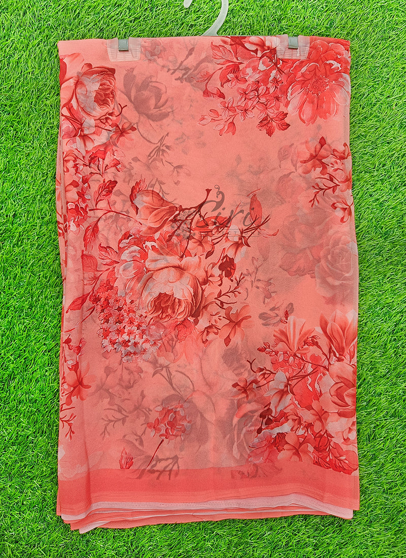 Lovely Digital Print Georgette Saree