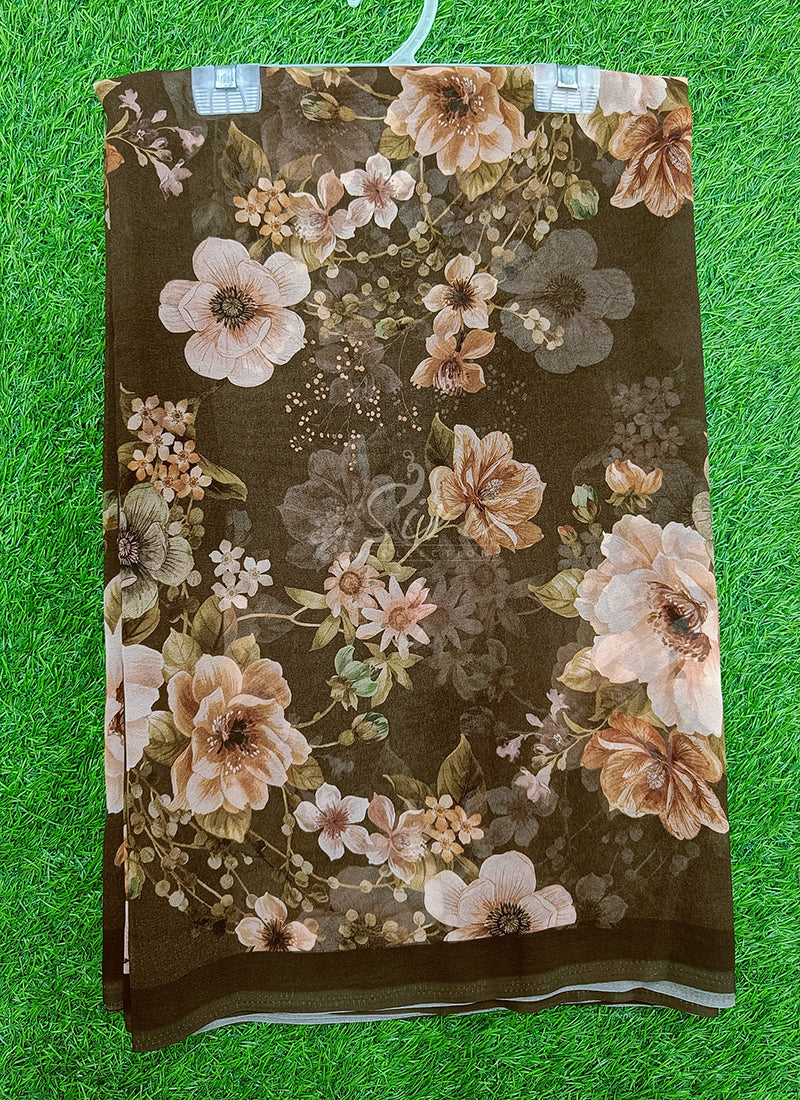 Lovely Digital Print Georgette Saree