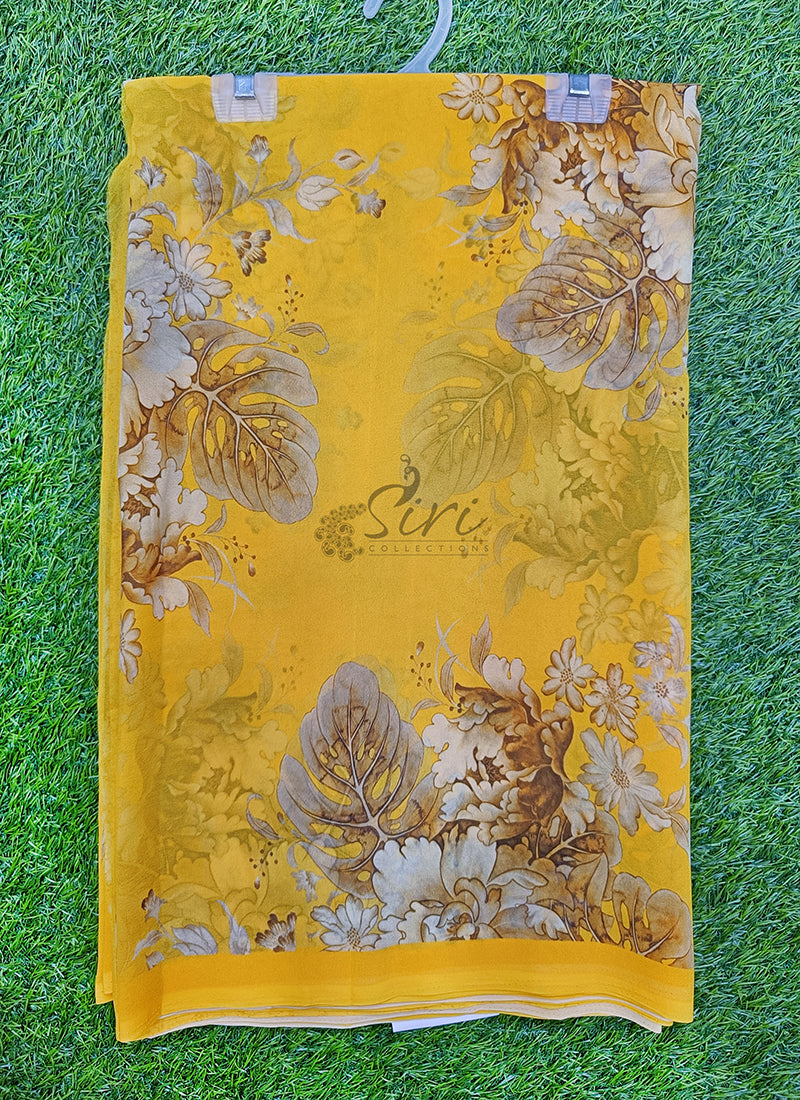 Lovely Digital Print Georgette Saree