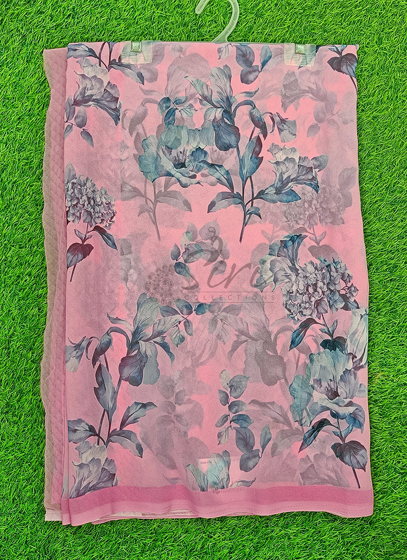 Lovely Digital Print Georgette Saree