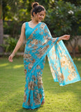 Lovely Digital Print Georgette Saree