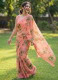 Lovely Digital Print Georgette Saree