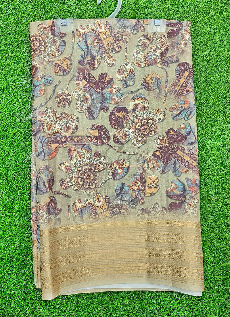 Lovely Digital Print Moss Georgette Saree