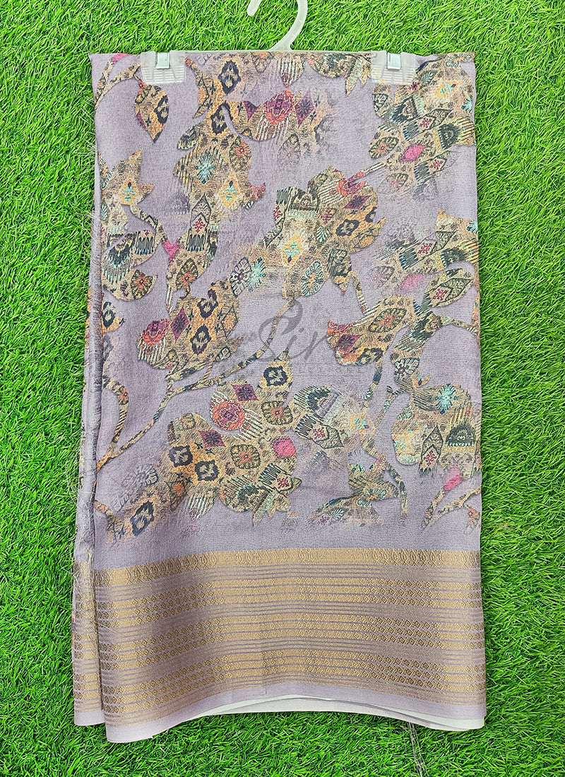 Lovely Digital Print Moss Georgette Saree