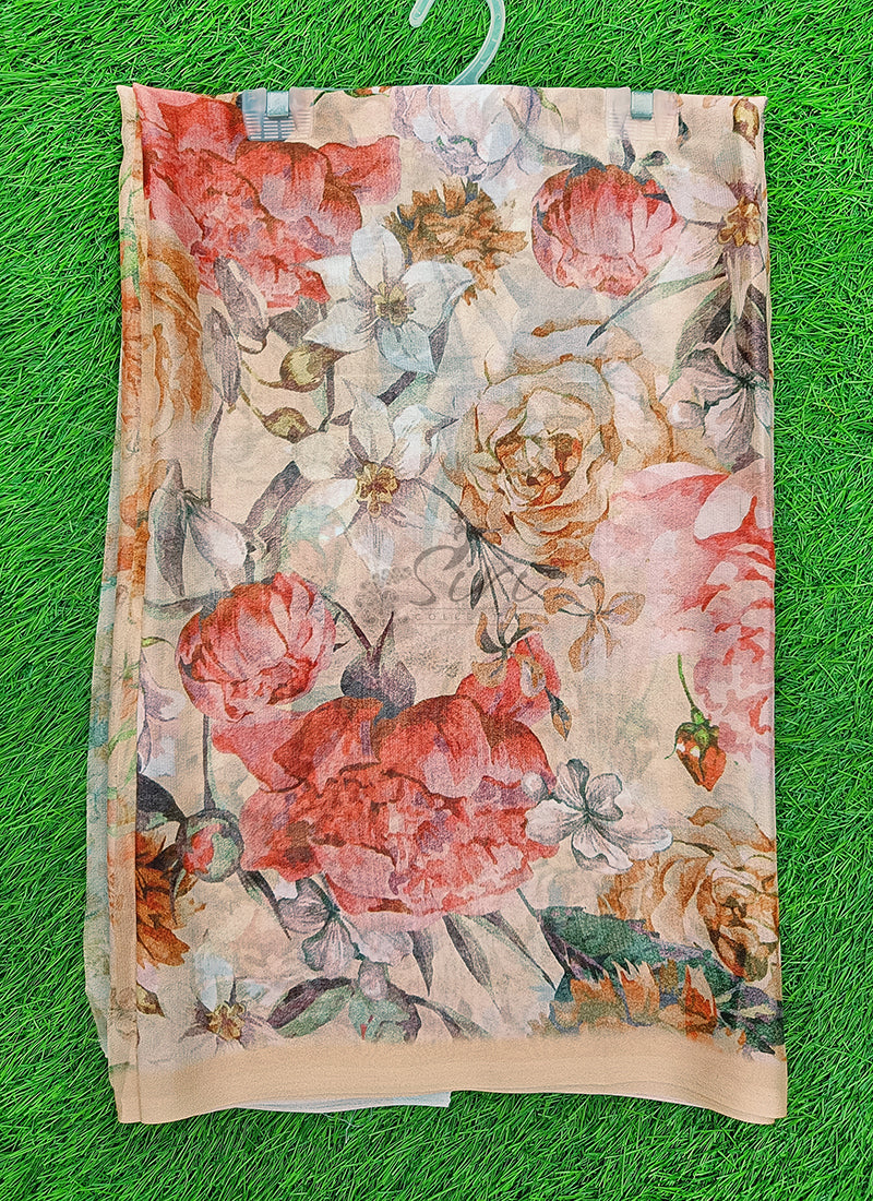 Beautiful Digital Print Crepe Georgette Saree