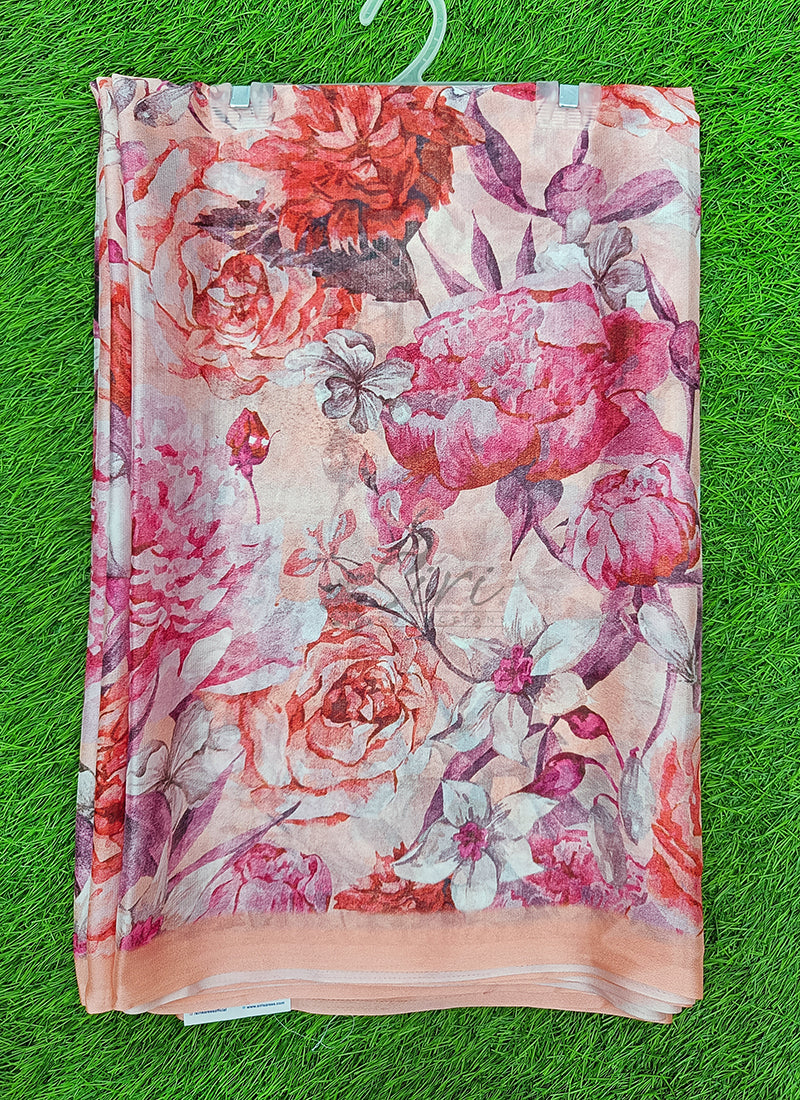 Beautiful Digital Print Crepe Georgette Saree