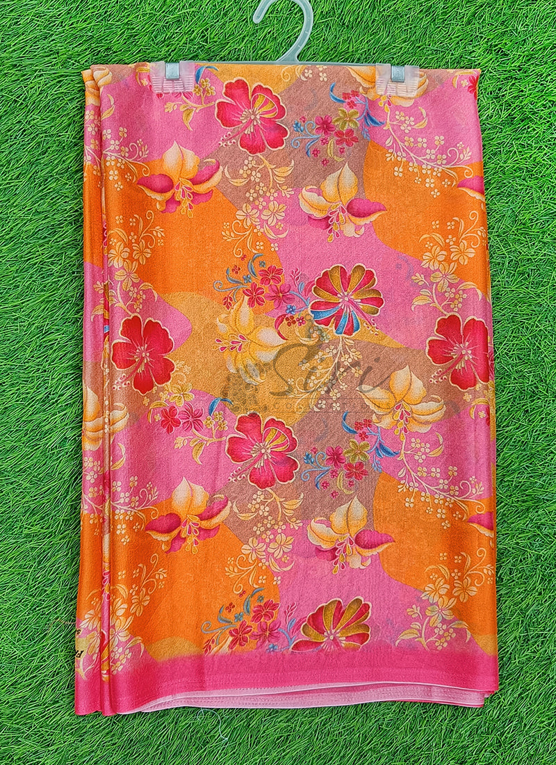 Beautiful Digital Print Crepe Georgette Saree