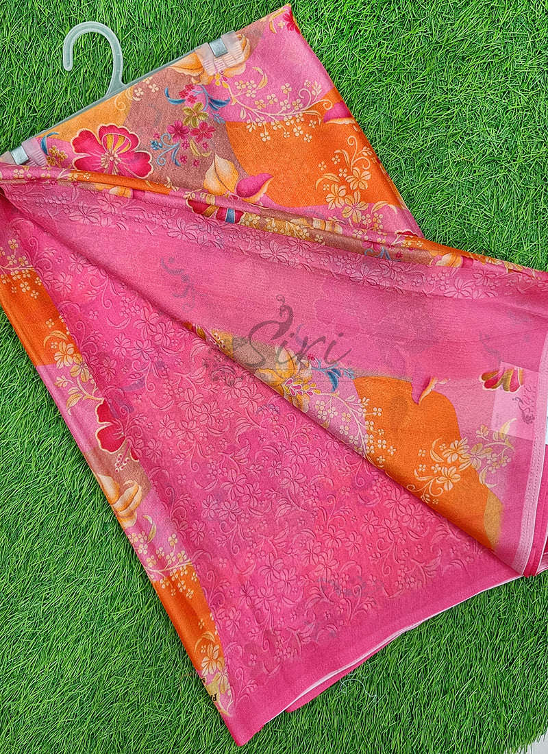 Beautiful Digital Print Crepe Georgette Saree