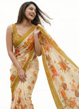 Beautiful Digital Print Crepe Georgette Saree