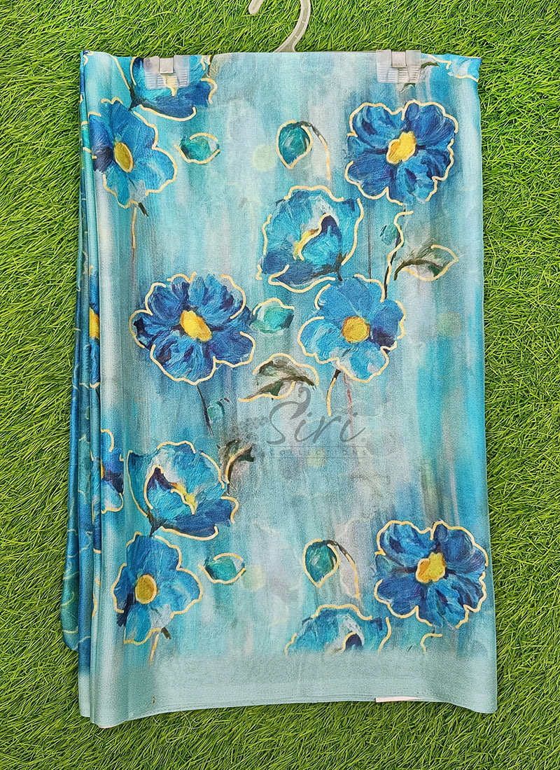 Beautiful Digital Print Crepe Georgette Saree