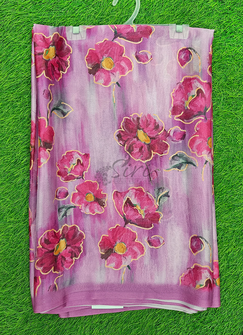 Beautiful Digital Print Crepe Georgette Saree