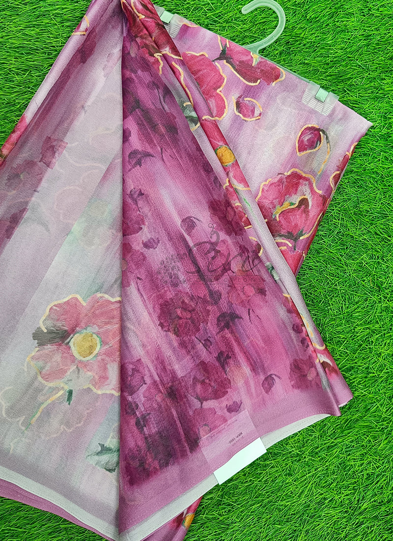 Beautiful Digital Print Crepe Georgette Saree