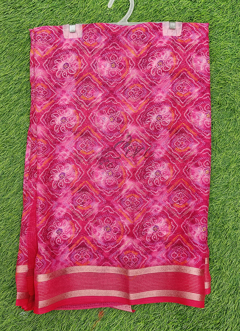 Lovely Printed Moss Georgette Saree