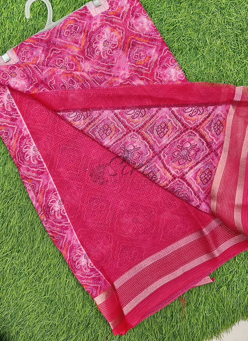 Lovely Printed Moss Georgette Saree