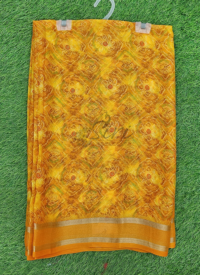 Lovely Printed Moss Georgette Saree