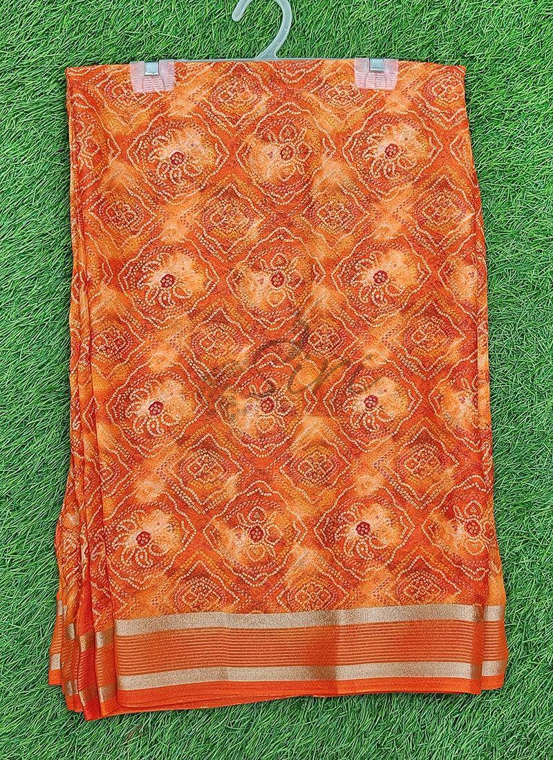 Lovely Printed Moss Georgette Saree