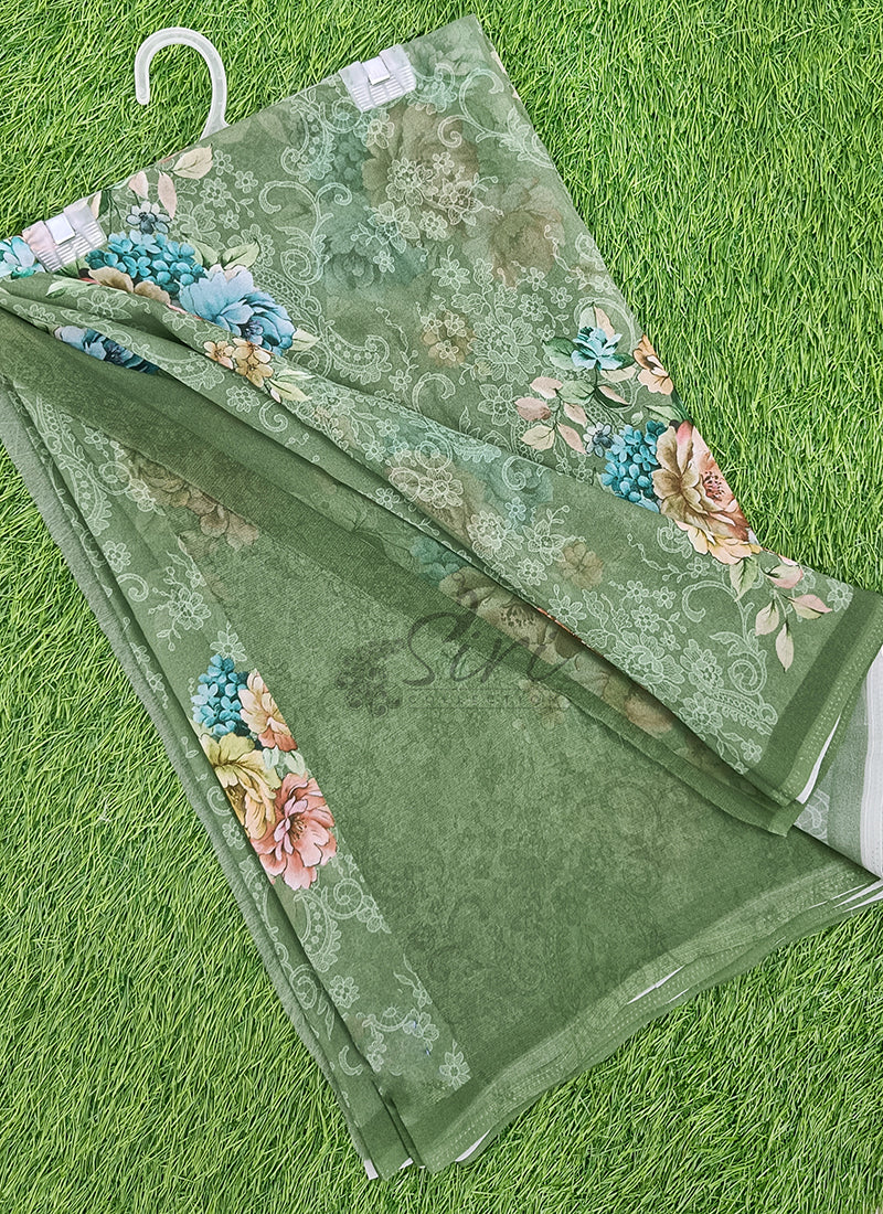 Lovely Digital Print Georgette Saree