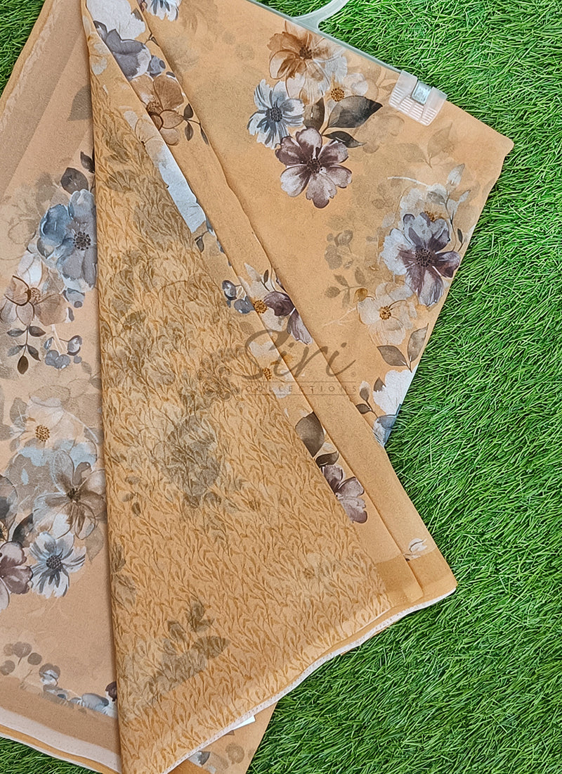 Lovely Digital Print Georgette Saree