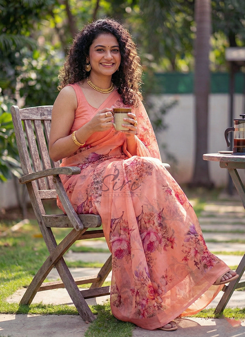 Lovely Digital Print Georgette Saree