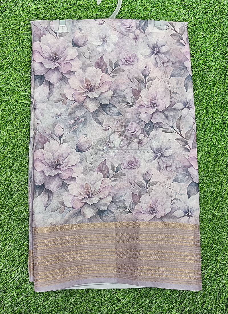 Lovely Digital Print Moss Georgette Saree