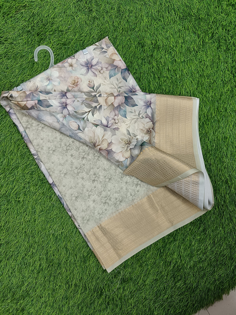 Lovely Digital Print Moss Georgette Saree