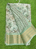 Lovely Digital Print Moss Georgette Saree