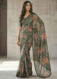 Beautiful Printed Brasso Saree