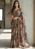 Beautiful Printed Brasso Saree