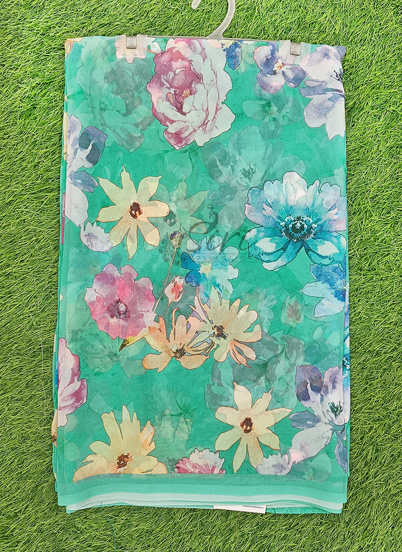 Lovely Digital Print Georgette Saree