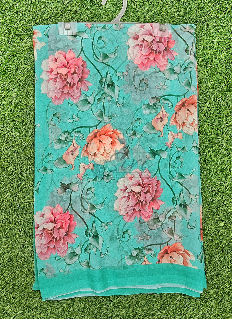 Lovely Digital Print Georgette Saree