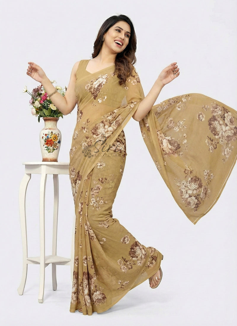 Lovely Digital Print Georgette Saree