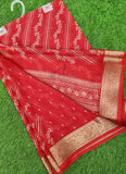 Lovely Printed Georgette Saree in Self Design