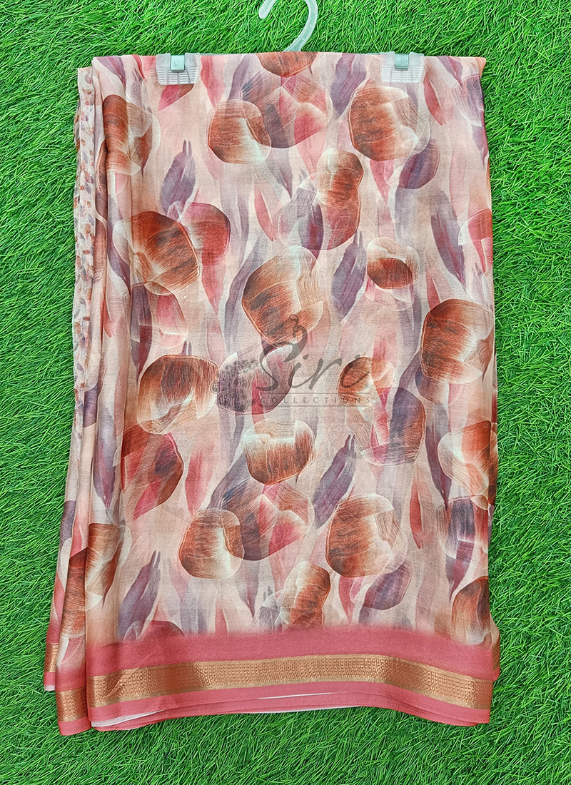 Lovely Digital Print Moss Georgette Saree