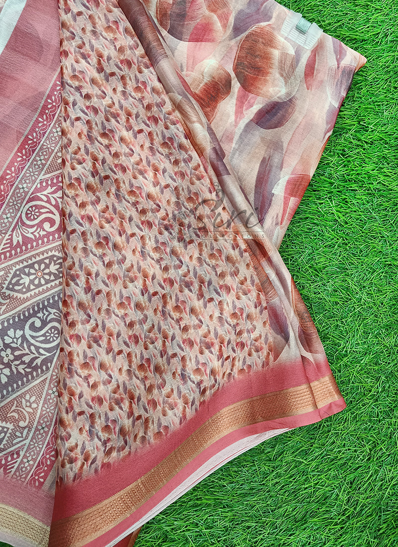 Lovely Digital Print Moss Georgette Saree