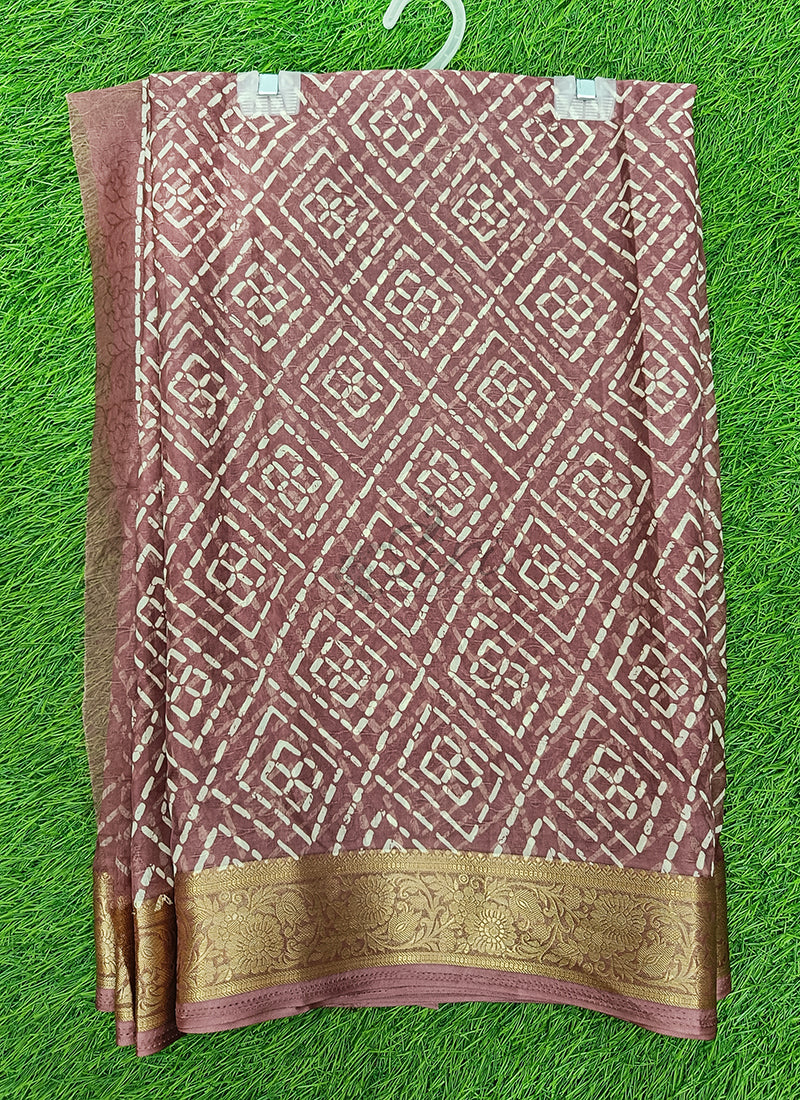 Lovely Printed Georgette Saree in Self Design
