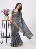 Lovely Printed Georgette Saree in Self Design
