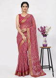 Lovely Printed Georgette Saree in Self Design
