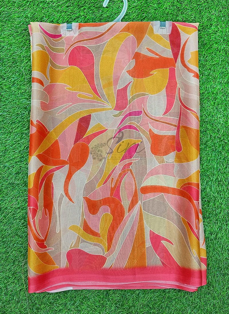 Beautiful Digital Print Crepe Georgette Saree