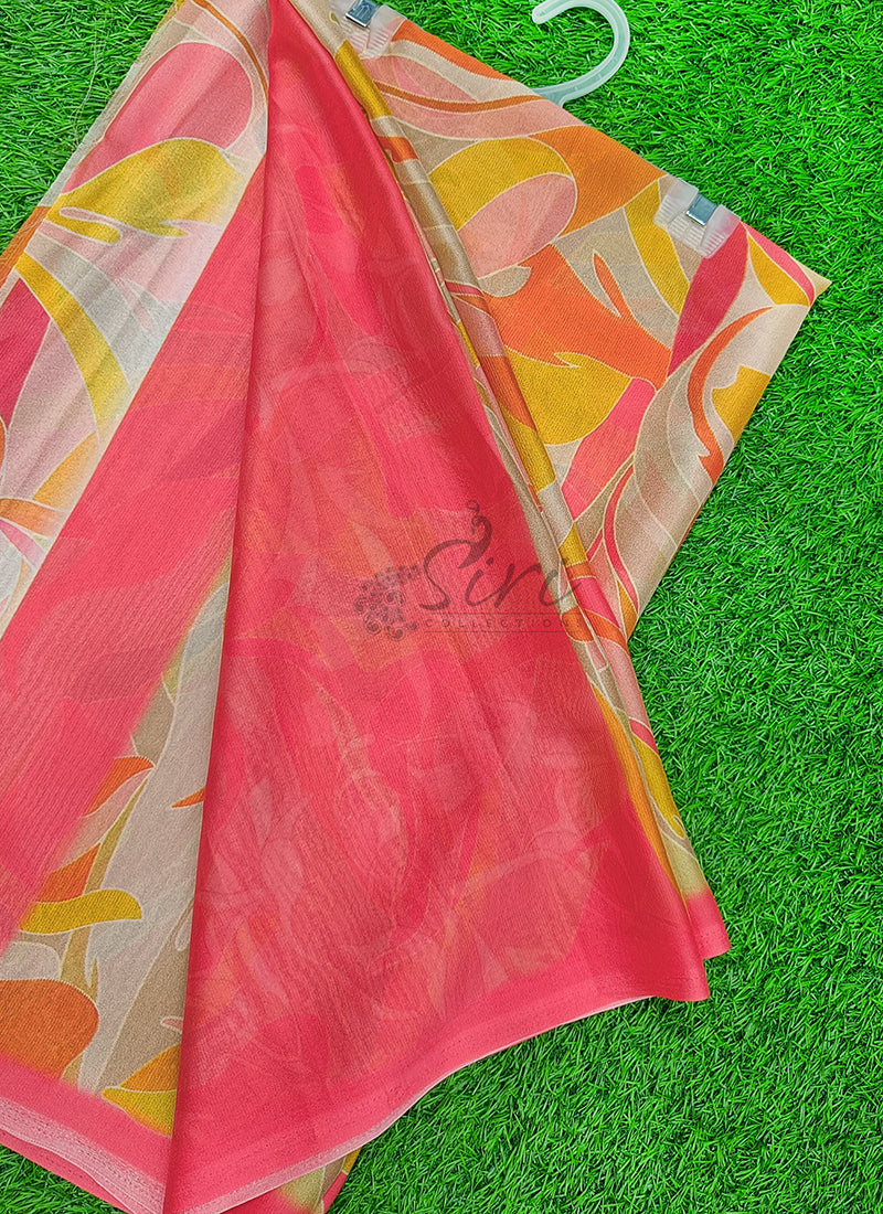 Beautiful Digital Print Crepe Georgette Saree