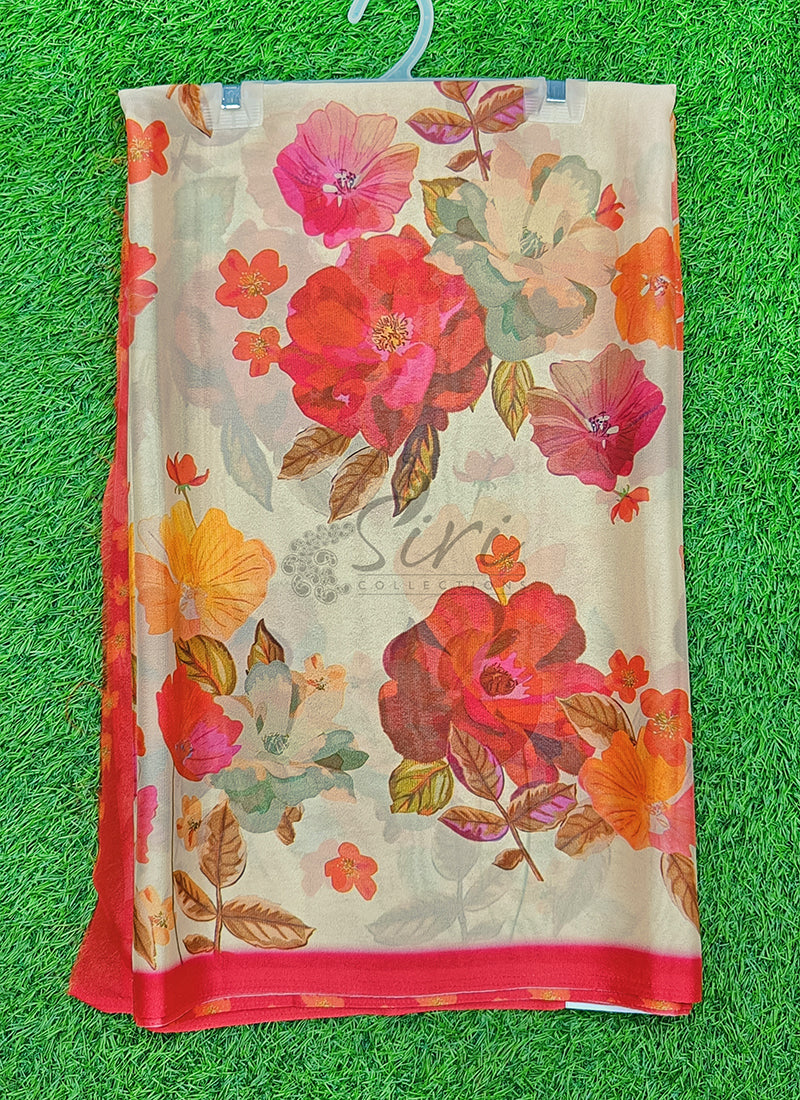 Beautiful Digital Print Crepe Georgette Saree
