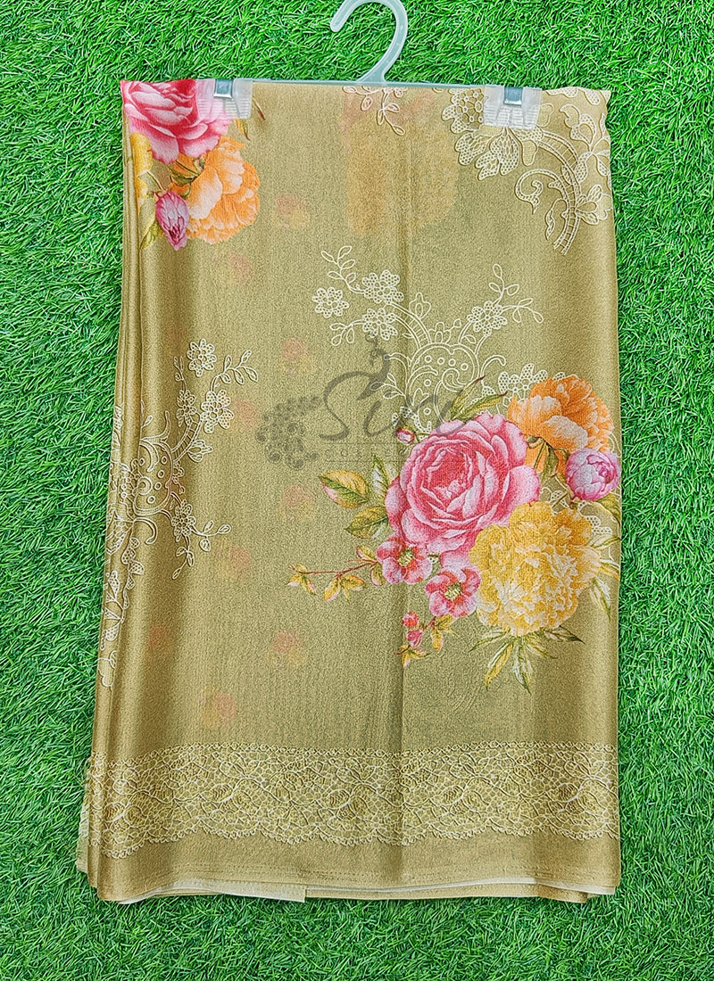 Beautiful Digital Print Crepe Georgette Saree