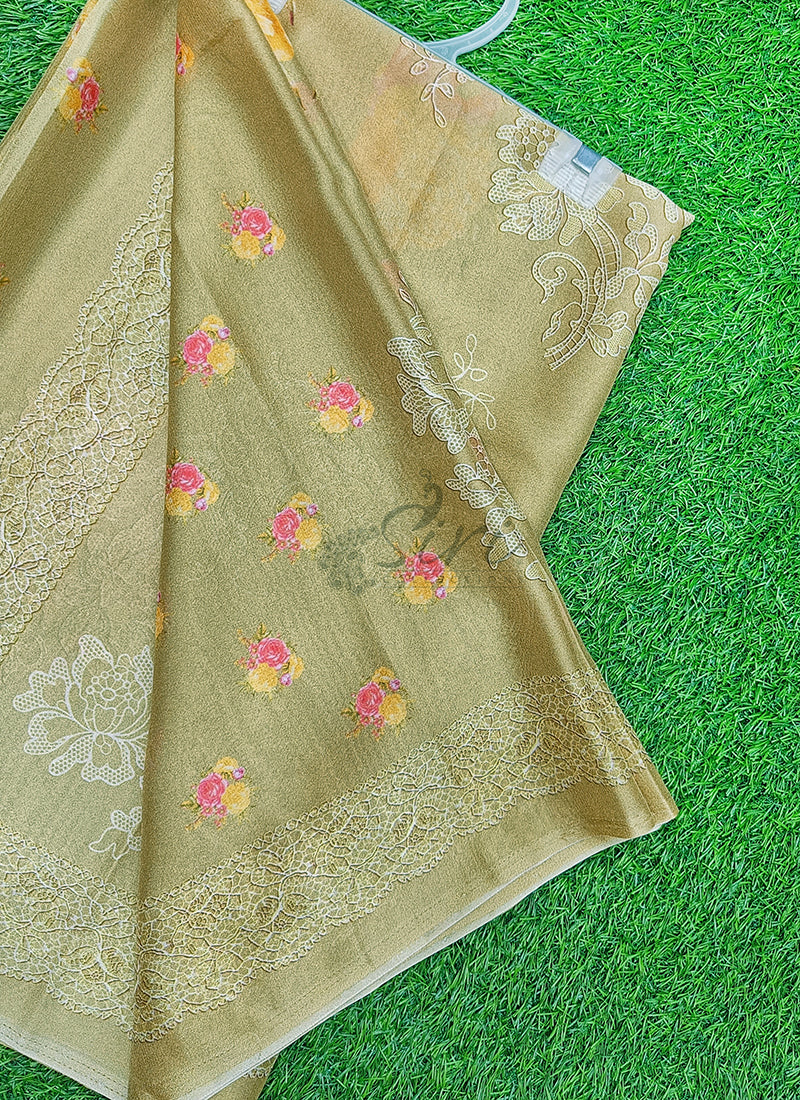 Beautiful Digital Print Crepe Georgette Saree