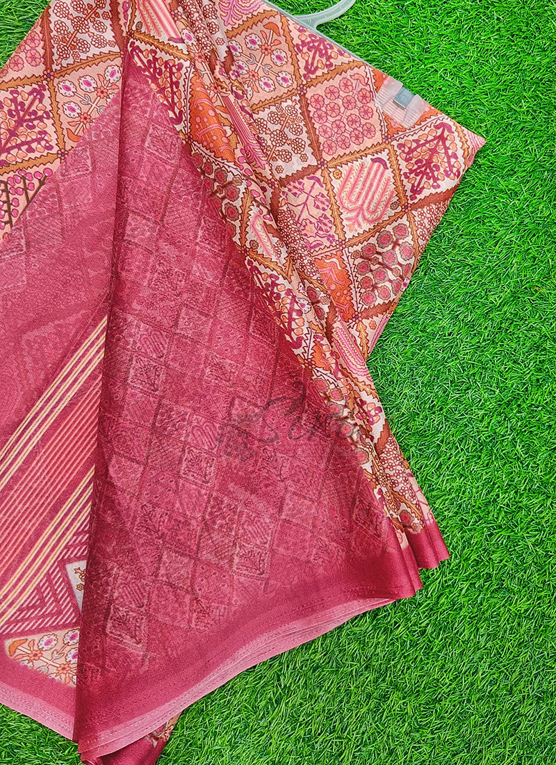 Beautiful Digital Print Crepe Georgette Saree