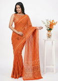 Beautiful Digital Print Crepe Georgette Saree