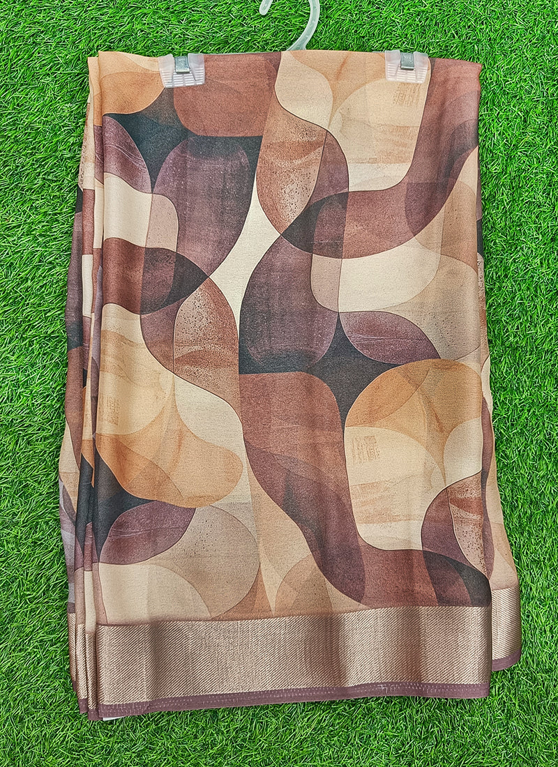 Beautiful Digital Print Moss Georgette Saree