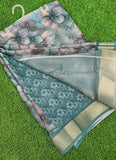 Beautiful Digital Print Moss Georgette Saree
